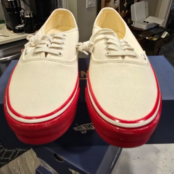 Vans Men's Lx Authentic 44 Duck Canvas / White / Red VN000EBNYF9 Mens Sz 12 NEW - Picture 4 of 15